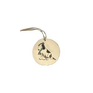 Vintage Whimsical Basset Hound Ornament by Judy Eisenberg ~ Signed by Artist